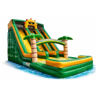 Tobogan gonflabil cu piscină Insula Verde