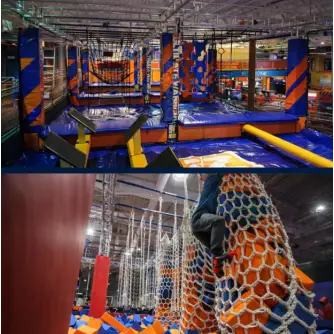 Adventure Challenge Park – Parcurs Suspendat cu Obstacole & Zonă Foam Pit