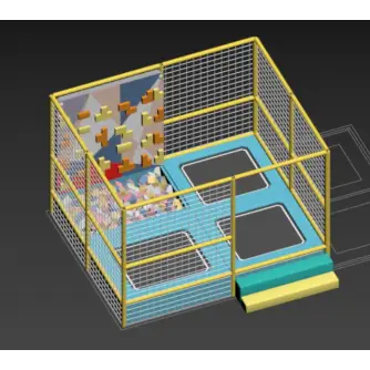 Trambulină Modulară cu Zonă de Joacă – Jump & Climb Arena